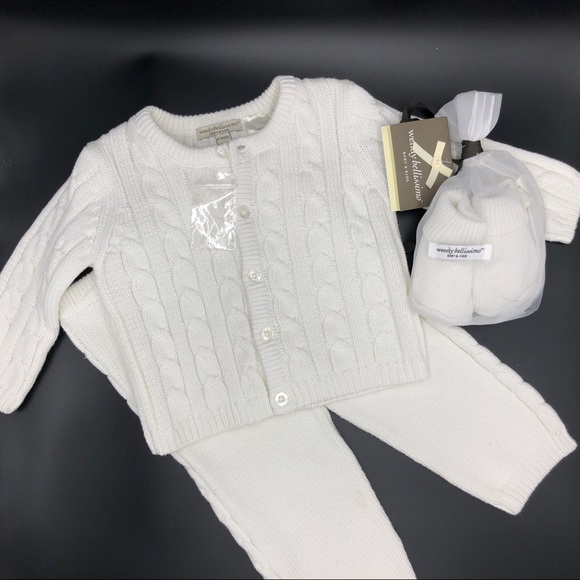 cable knit baby outfit